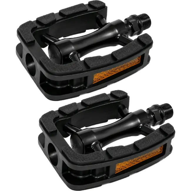 Union Aluminium fietspedalen - non-slip oppervlak - zwart - 3-K constructie - 9/16" as