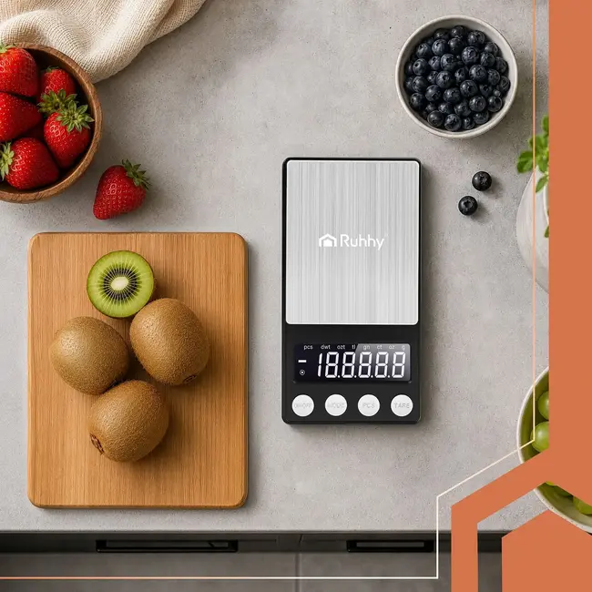 Ruhhy, Precisieweegschaal 500 g x 0,01 g met LCD-display, TARA en PCS-functie voor kleine voorwerpen