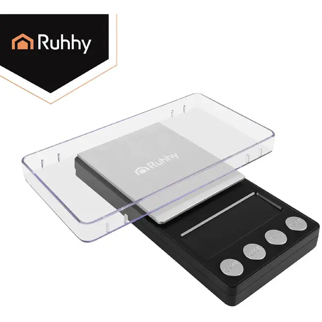Ruhhy, Precisieweegschaal 500 g x 0,01 g met LCD-display, TARA en PCS-functie voor kleine voorwerpen