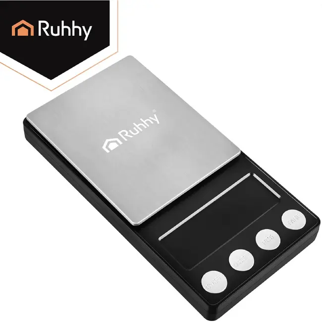 Ruhhy, Precisieweegschaal 500 g x 0,01 g met LCD-display, TARA en PCS-functie voor kleine voorwerpen