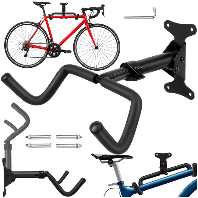 Trizand, Fietshouder wand 30 kg zwart, opvouwbaar en verstelbaar voor fietsen van 24-29 inch thuis
