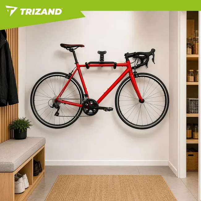 Trizand, Fietshouder wand 30 kg zwart, opvouwbaar en verstelbaar voor fietsen van 24-29 inch thuis