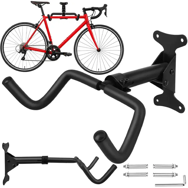 Trizand, Fietshouder wand 30 kg zwart, opvouwbaar en verstelbaar voor fietsen van 24-29 inch thuis