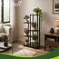 Gardlov, Plantenrek 113 cm zwart met 5 MDF-planken, metalen frame en 4 verstelbare voetjes voor binnen
