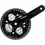 Sunrace Crankstel - Drie Kettingbladen - Aluminium/Staal - 170 mm - Zwart/Zilver