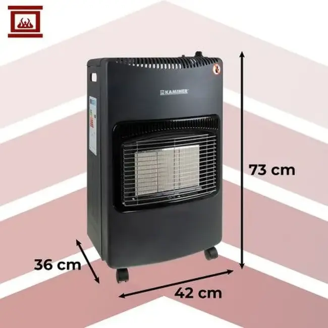 Kaminer Gasheater 4200 W op LPG met 3 standen, wielen, slang en drukregelaar voor ruimtes tot 60 m²