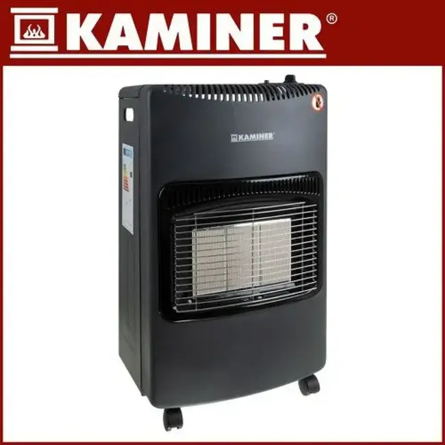 Kaminer Gasheater 4200 W op LPG met 3 standen, wielen, slang en drukregelaar voor ruimtes tot 60 m²