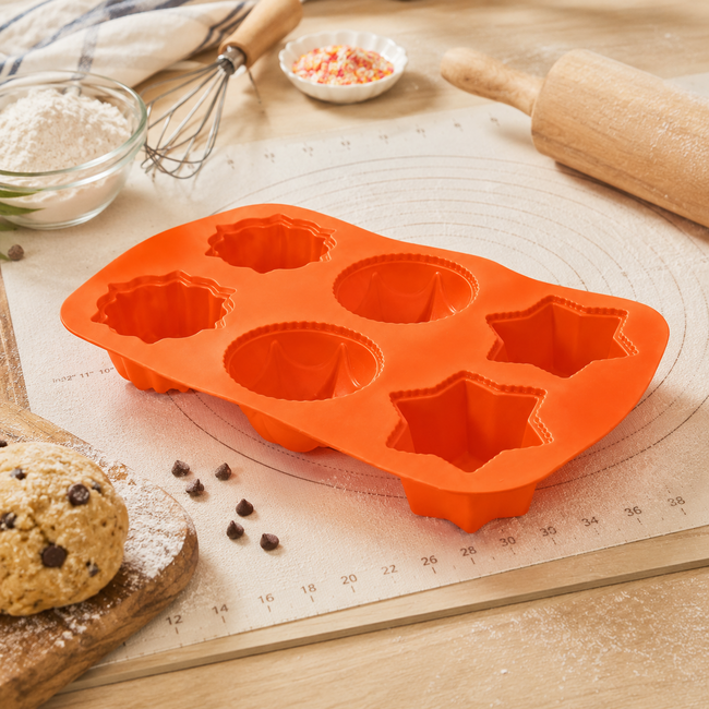 TIROSS Siliconen bakvorm 22 x 33 cm voor 6 baksels in 3 vormen