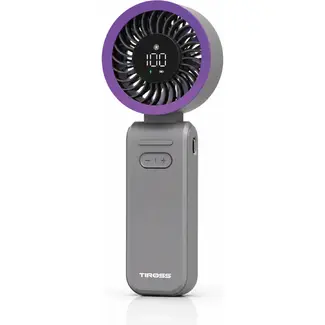 TIROSS Mini ventilator met fijn regelbare snelheid en 3600 mAh accu