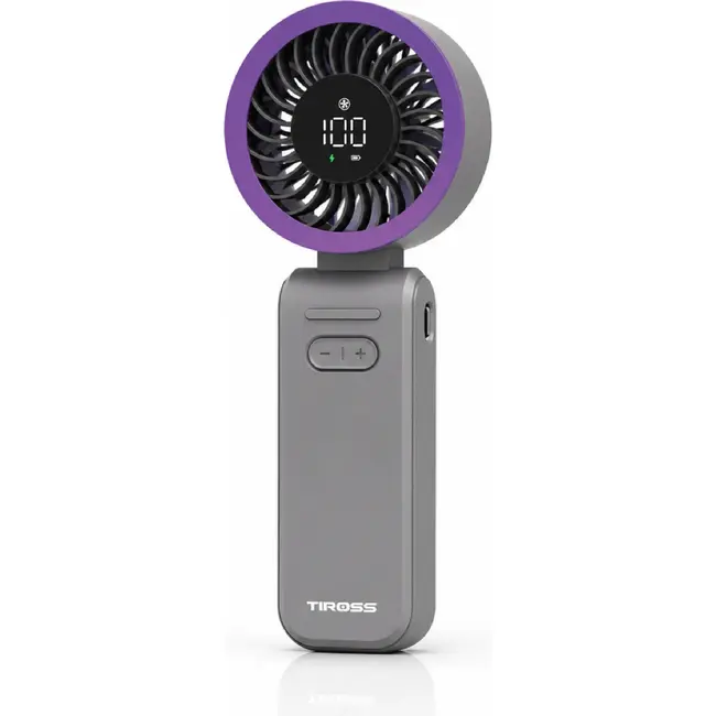 TIROSS Mini ventilator met fijn regelbare snelheid en 3600 mAh accu