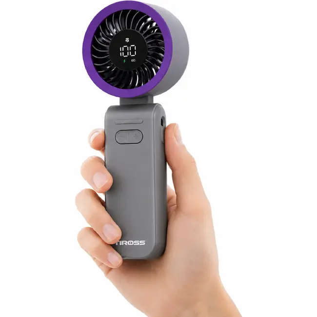 TIROSS Mini ventilator met fijn regelbare snelheid en 3600 mAh accu
