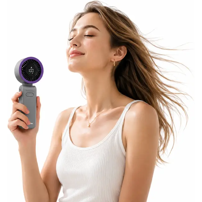 TIROSS Mini ventilator met fijn regelbare snelheid en 3600 mAh accu