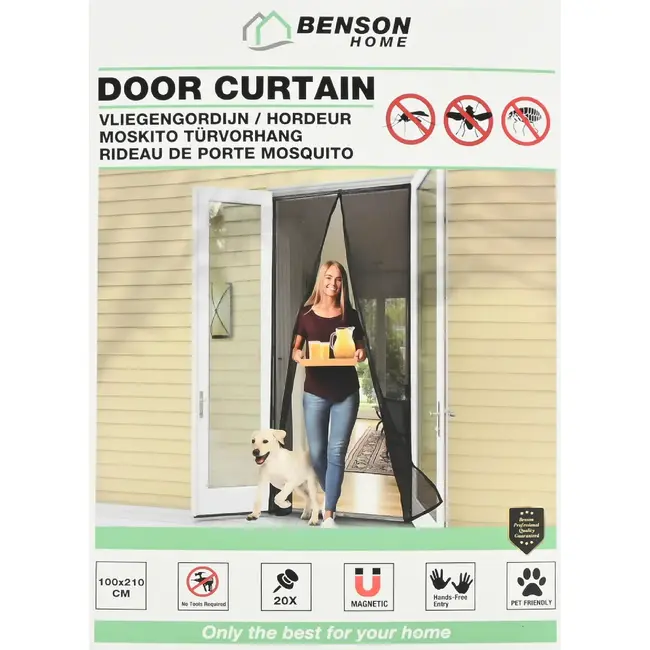Benson Magnetische hordeur - insectenvrij - huisdiervriendelijk - 100 x 210 cm