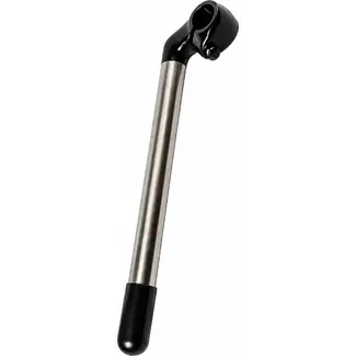 Kalloy RVS stuurpen 25,4 mm x 280 mm voor 1 1/8 inch met zwarte stuurklem en boutbevestiging