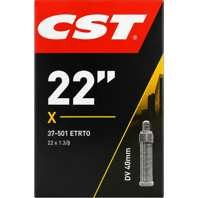 CST Binnenband 22 inch - Dunlop ventiel 40 mm - Hoogwaardig rubber - Zwart