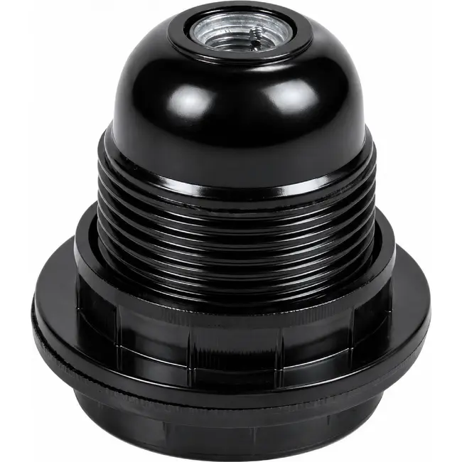 Benson Zwarte E27 fitting - buitendraad - inclusief 2 ringen - duurzaam en stijlvol
