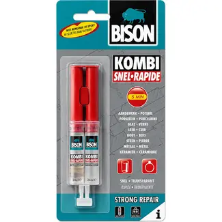 Bison Snelwerkende expoxylijm - waterbestendig - 24 ml - onzichtbare reparaties
