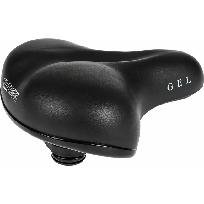 Selle Comfortabel fietszadel - gel - unisex - met strop - zwart - 22x25 cm