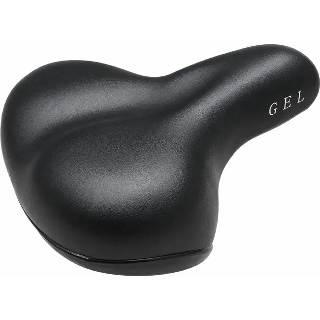 Selle Comfortabel fietszadel - gel - unisex - met strop - zwart - 22x25 cm