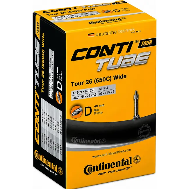 Continental Binnenband 26 inch - Breedte 1.75/2.5 - Hollands ventiel 40mm - Geschikt voor MTB en stadsfietsen