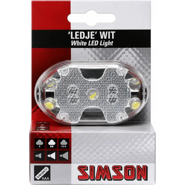 Simson Batterij voorlicht - 5 LED's - Handige bevestiging - Inclusief batterijen