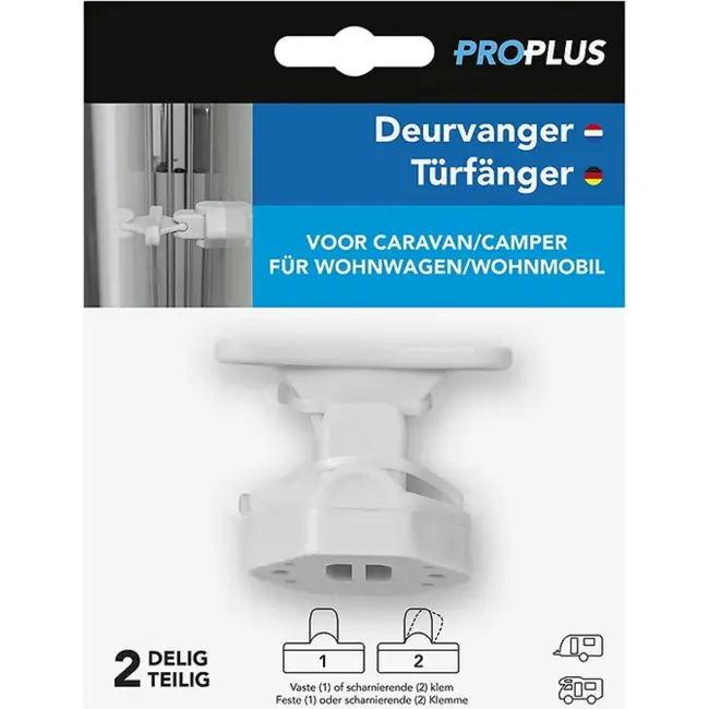 ProPlus Deurvanger caravan/camper - scharnierend - grijs - eenvoudig te monteren