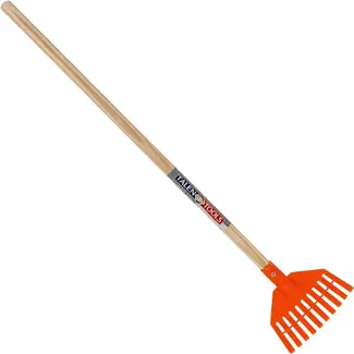 Talen Tools Mini-Gazonhark voor Kinderen - Kunststof - FSC Hout - 75 cm Steel - 17,5 x 12 cm