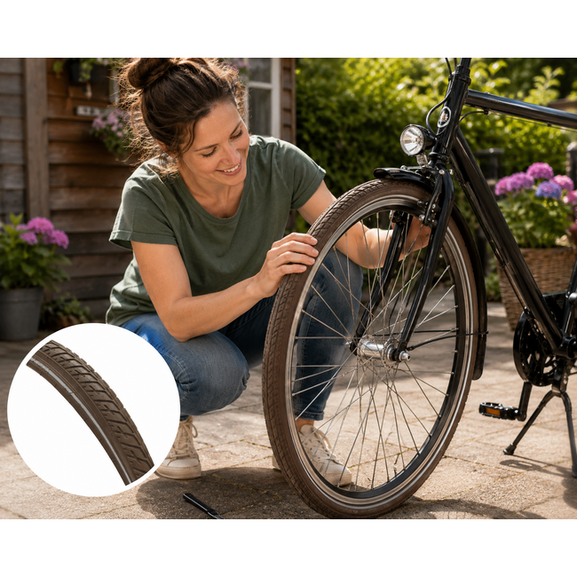 Deli Buitenband 28x 1,75 bruin met reflectie, 47-622 fiets