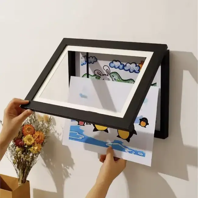 Malatec Art Kinderkunstlijst – Wissellijst voor 150 A4 Tekeningen – Zwart
