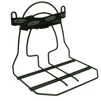 Steco Bagagedragerverbreder zwart 24 x 31 x 30 cm met spanriem voor schooltas en rugzak achterop