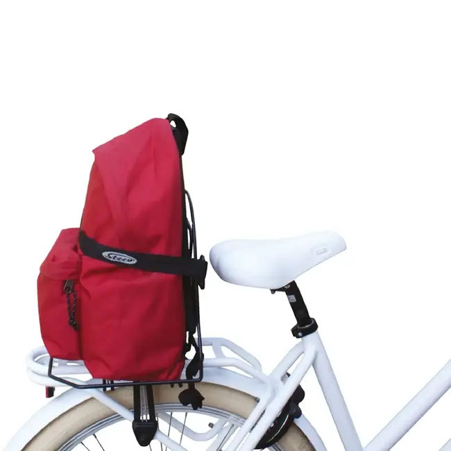 Steco Bagagedragerverbreder zwart 24 x 31 x 30 cm met spanriem voor schooltas en rugzak achterop