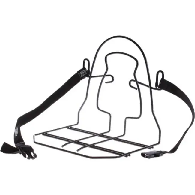 Steco Bagagedragerverbreder zwart 24 x 31 x 30 cm met spanriem voor schooltas en rugzak achterop