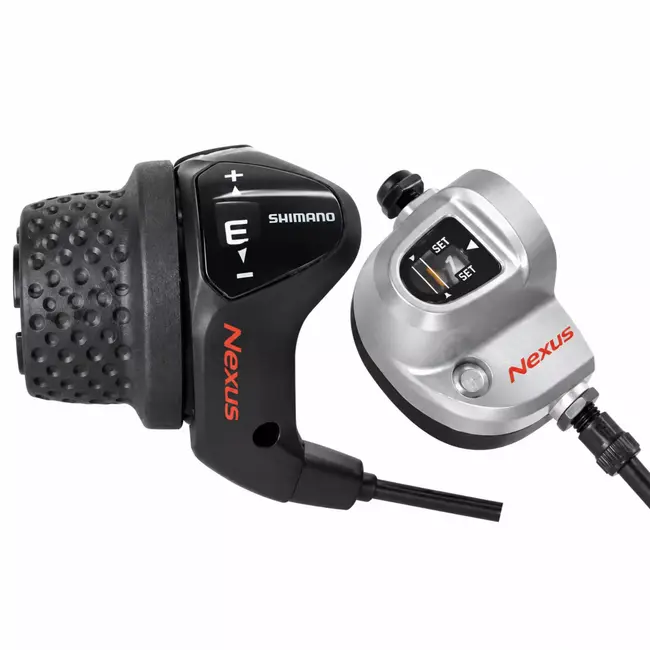 Shimano Nexus Versnellingsschakelaar voor 3 versnellingen met zwarte bediening en kabel van 1800 mm