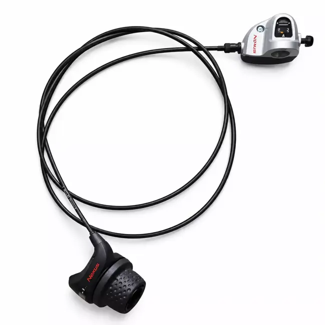 Shimano Nexus Versnellingsschakelaar voor 3 versnellingen met zwarte bediening en kabel van 1800 mm