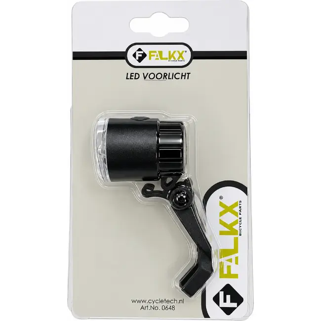 Falkx Kleine LED-koplamp - Compact - Superhelder - Inclusief Beugel en Batterijen - Zwart