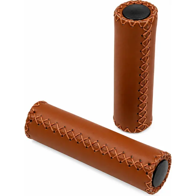 Benson Retro fietshandvatten - kunstleer - 125 mm - cognac bruin - set van 2