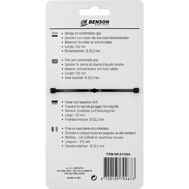Benson Retro fietshandvatten - kunstleer - 125 mm - cognac bruin - set van 2
