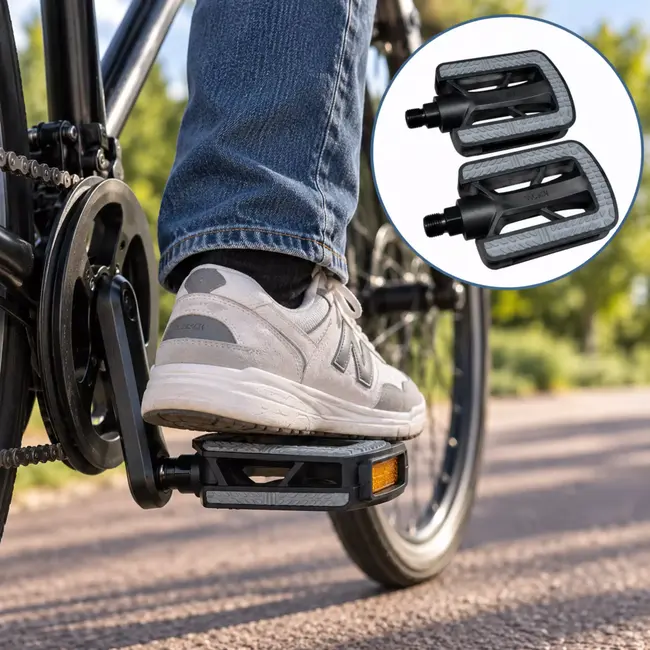 Falkx Fietspedalen 9/16 inch antislip met breed profiel voor dagelijks gebruik op stadsfiets