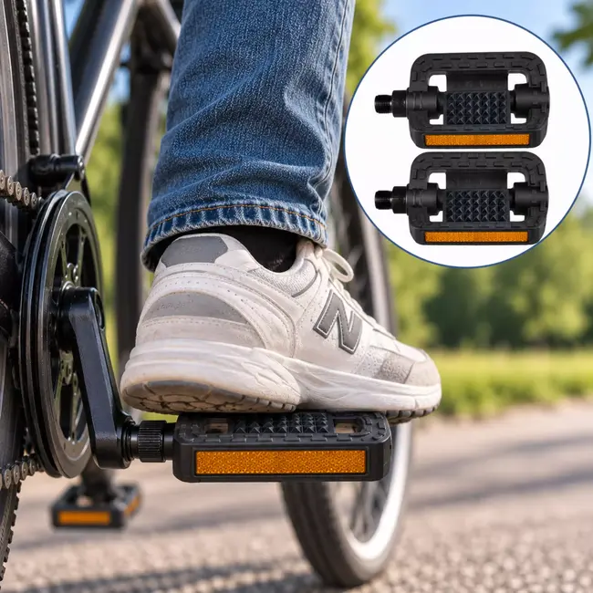Falkx Fietspedalen 9/16 inch zwart als paar voor dagelijks gebruik op stadsfiets en toerfiets