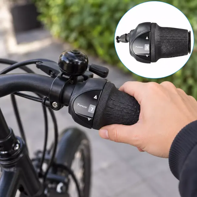Shimano Draaiversteller 7 versnellingen SL-C3000-7 zilver met 1800 mm kabel voor Nexus INTER-7