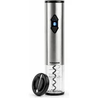 TIROSS Elektrische wijnopener op 4 AA-batterijen, 22,5 cm