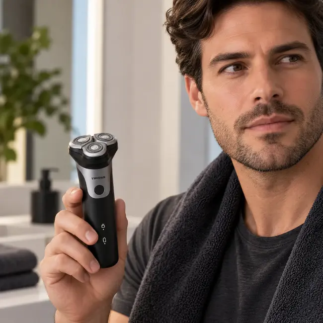 TIROSS Elektrisch scheerapparaat met 3 scheerkoppen en USB-C opladen