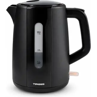 TIROSS Waterkoker 1,7 liter met 1850-2200 W, 360° draaivoet, waterniveau en verlichte schakelaar