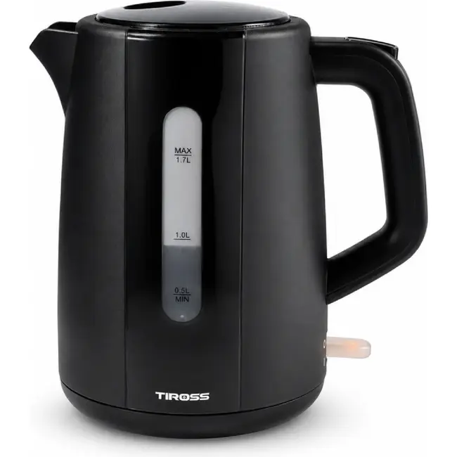 TIROSS Waterkoker 1,7 liter met 1850-2200 W, 360° draaivoet, waterniveau en verlichte schakelaar