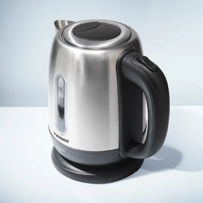 TIROSS Waterkoker 1,2 liter van RVS met waterniveau en waterfilter