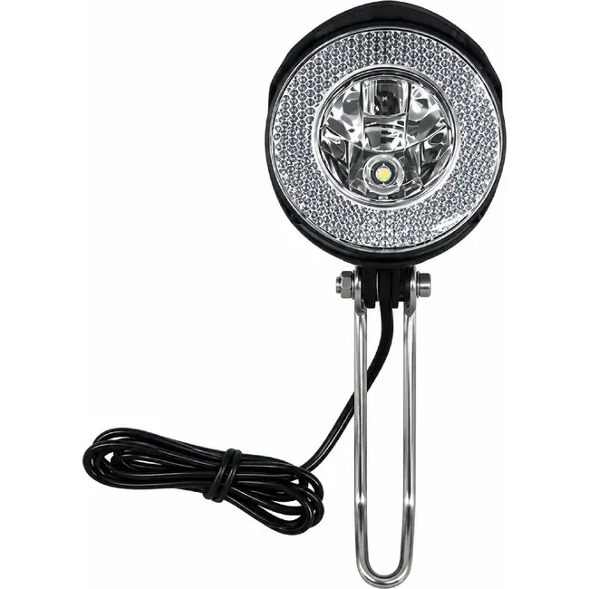 Falkx Koplamp met RVS beugel - 15 lux - Naafdynamo - Zwart