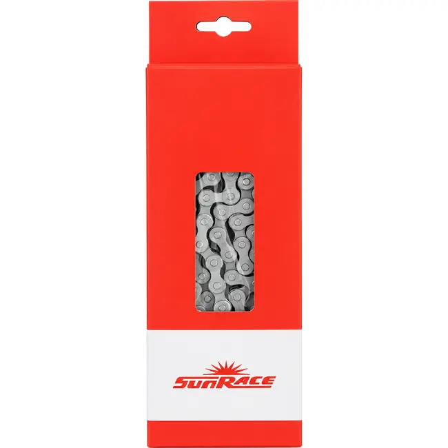 Sunrace 8-speed fietsketting - 116 schakels - Grijs - Staal - Voor gravel en stadsfietsen
