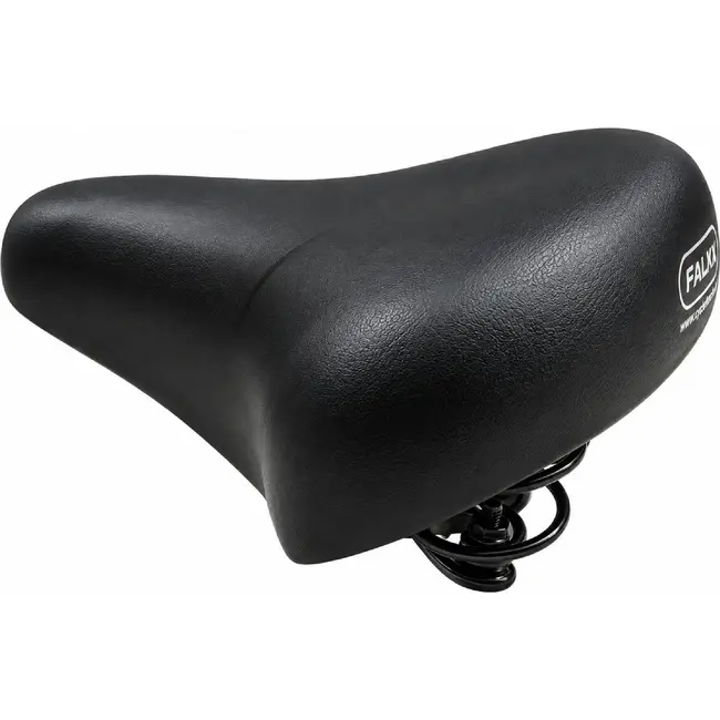 Falkx Groot fiets zadel - Comfortabel elastomeer - Inclusief zadelstrop - 24x21 cm - Voor stadsfietsen