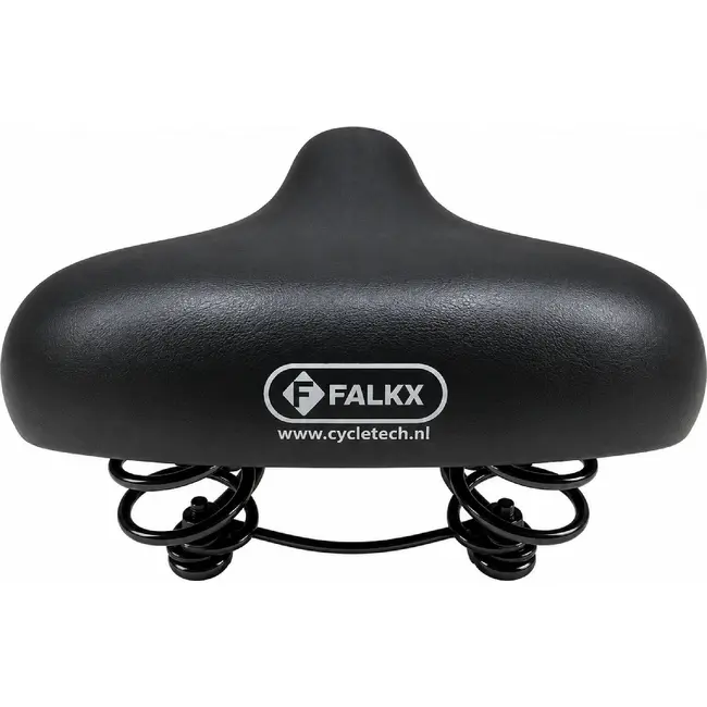 Falkx Groot fiets zadel - Comfortabel elastomeer - Inclusief zadelstrop - 24x21 cm - Voor stadsfietsen