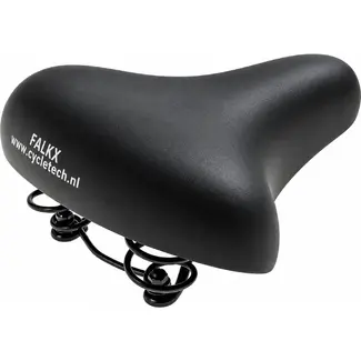 Falkx Groot fiets zadel - Comfortabel elastomeer - Inclusief zadelstrop - 24x21 cm - Voor stadsfietsen